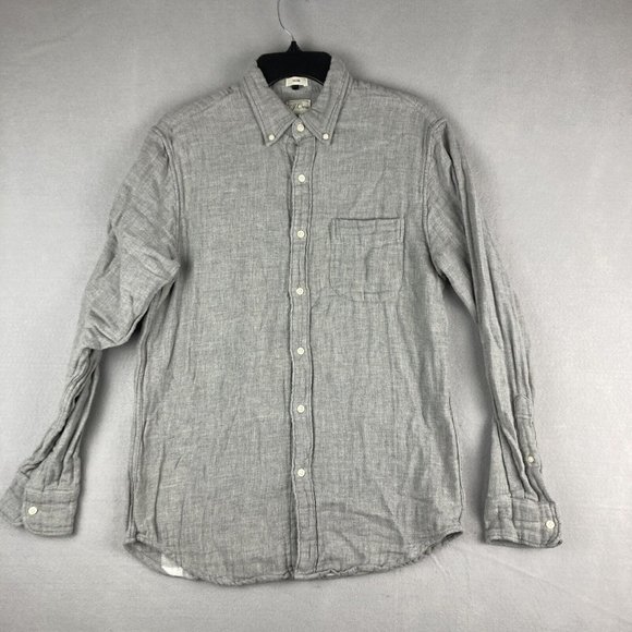 J.CREW Other - J Crew Mens Size Medium Slim Fit Grey Flannel Button Down Shirt Long Sleeve